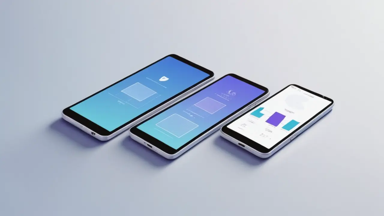 Ilustración minimalista del rendimiento de smartphones