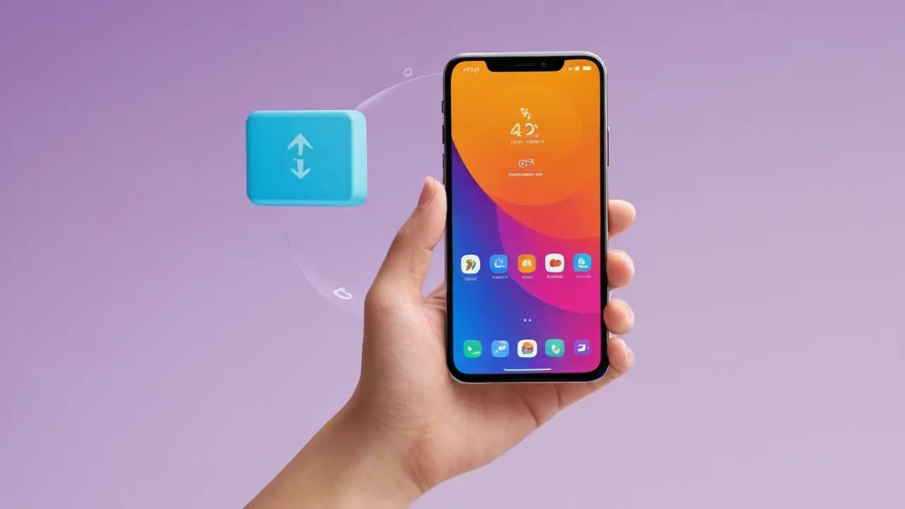 Ilustración de smartphone con funciones y rendimiento