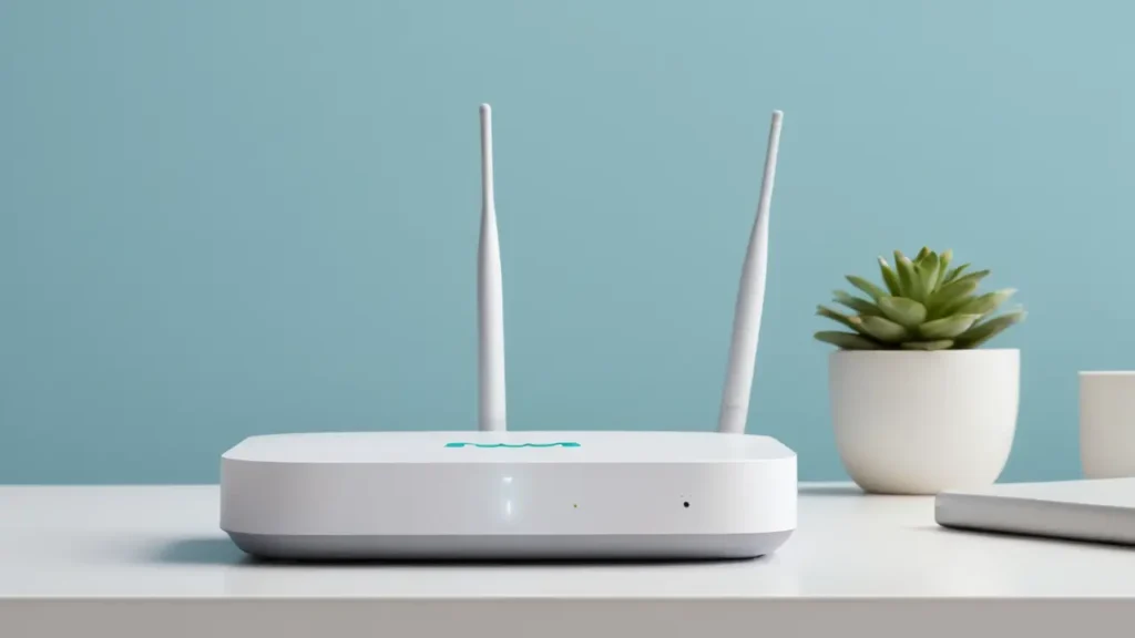 Ilustración moderna de configuración de red WiFi