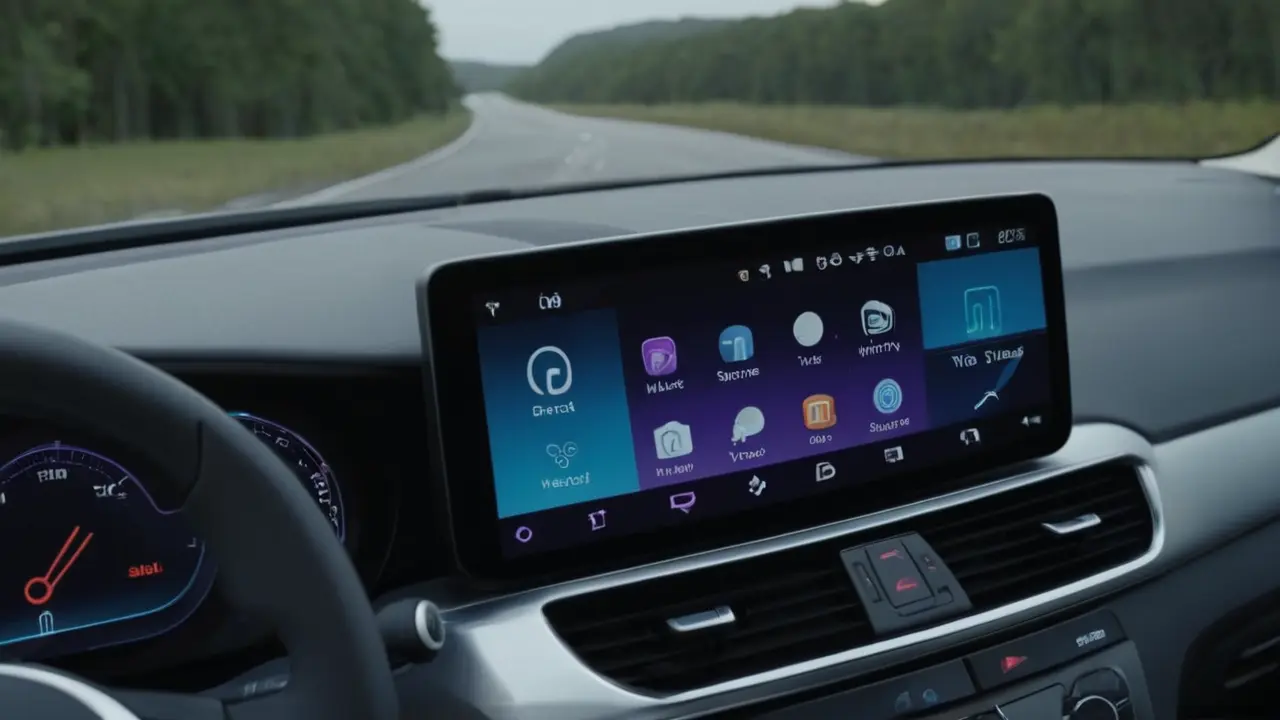 Interfaz musical minimalista para coche moderno