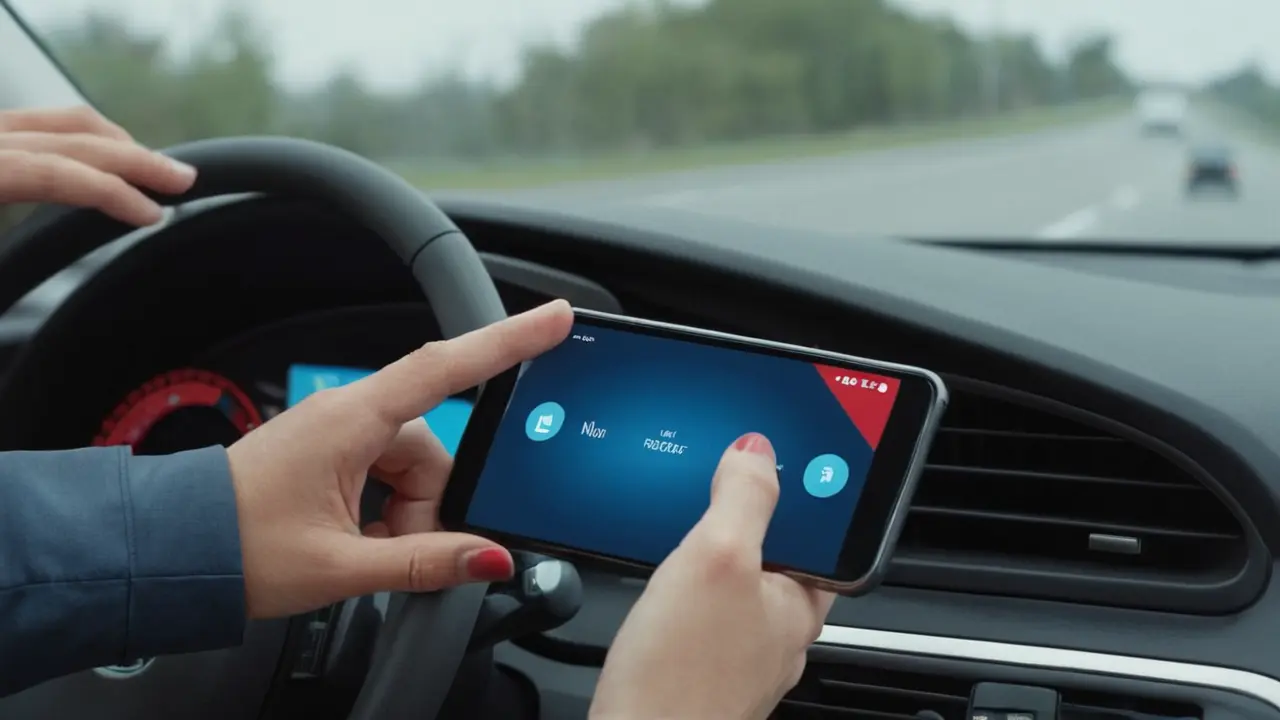 Ilustración de la conectividad entre coche y móvil