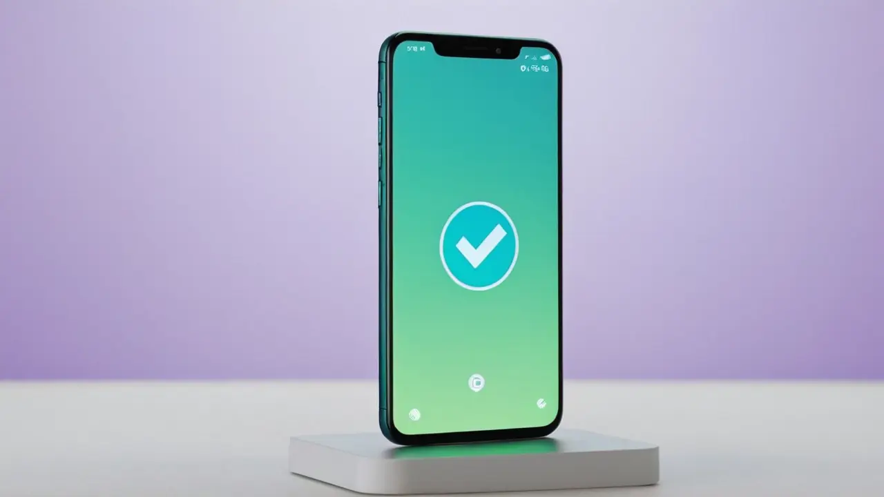 Smartphone con escudo de seguridad verificado