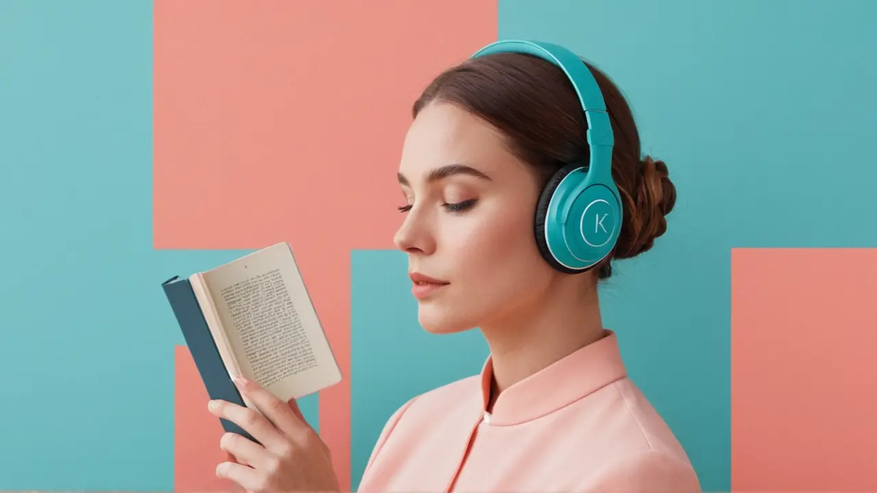 Ilustración moderna para un servicio de audiolibros
