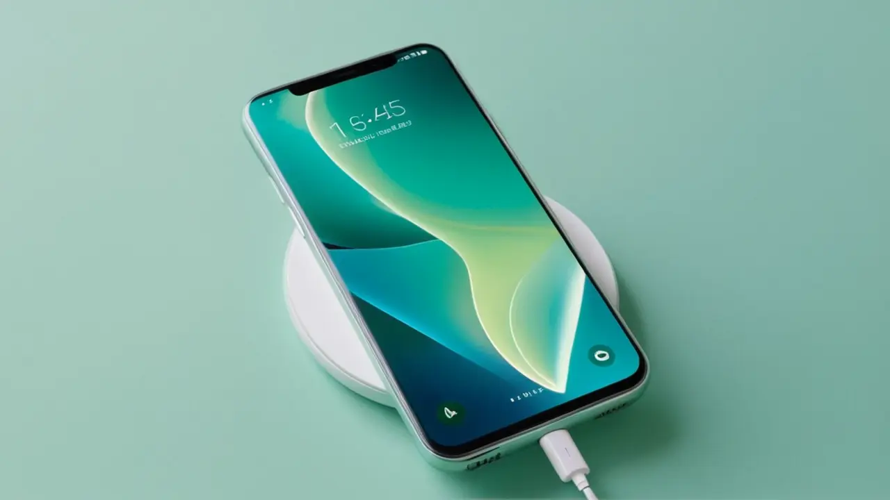 Móvil minimalista con la carga completa