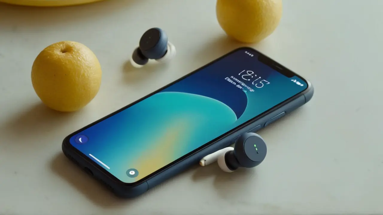 Teléfono cargando audífonos de forma inalámbrica