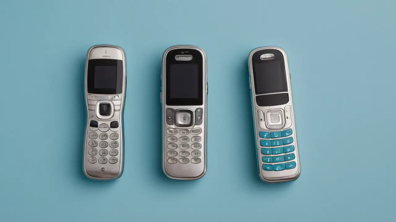 Ilustración vectorial de móviles retro del 2004