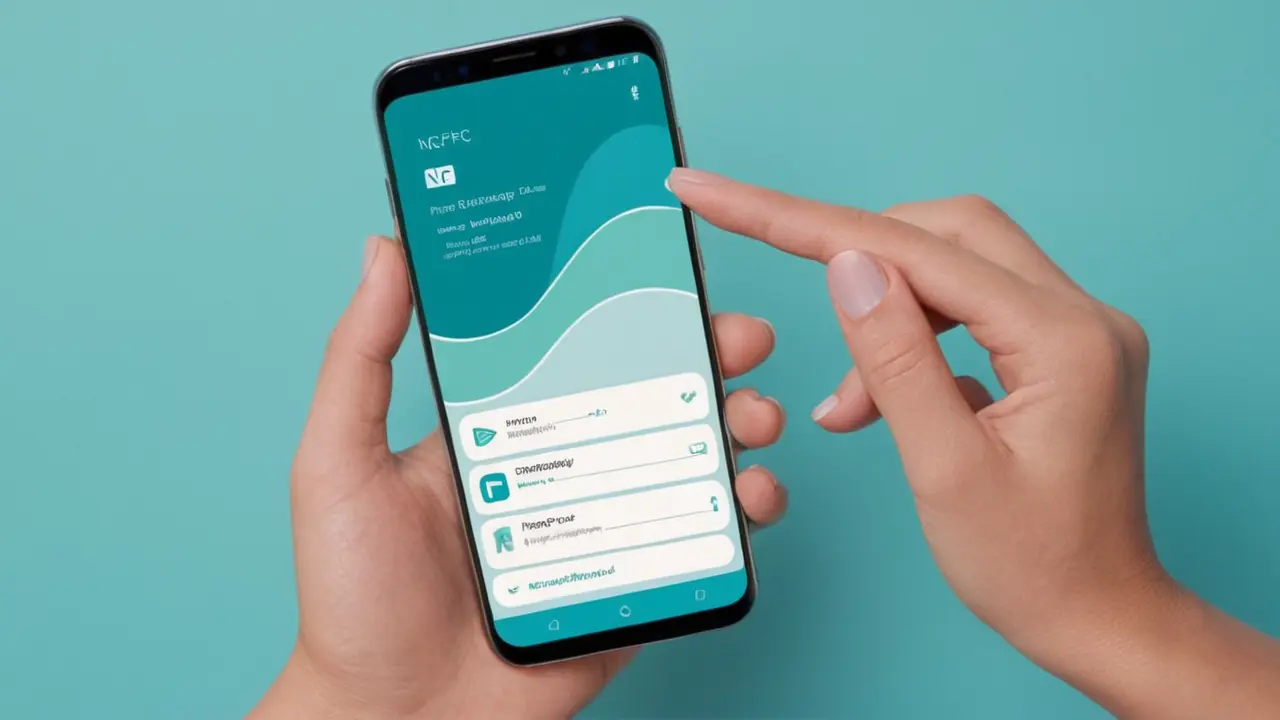 Ilustración minimalista de activación de NFC