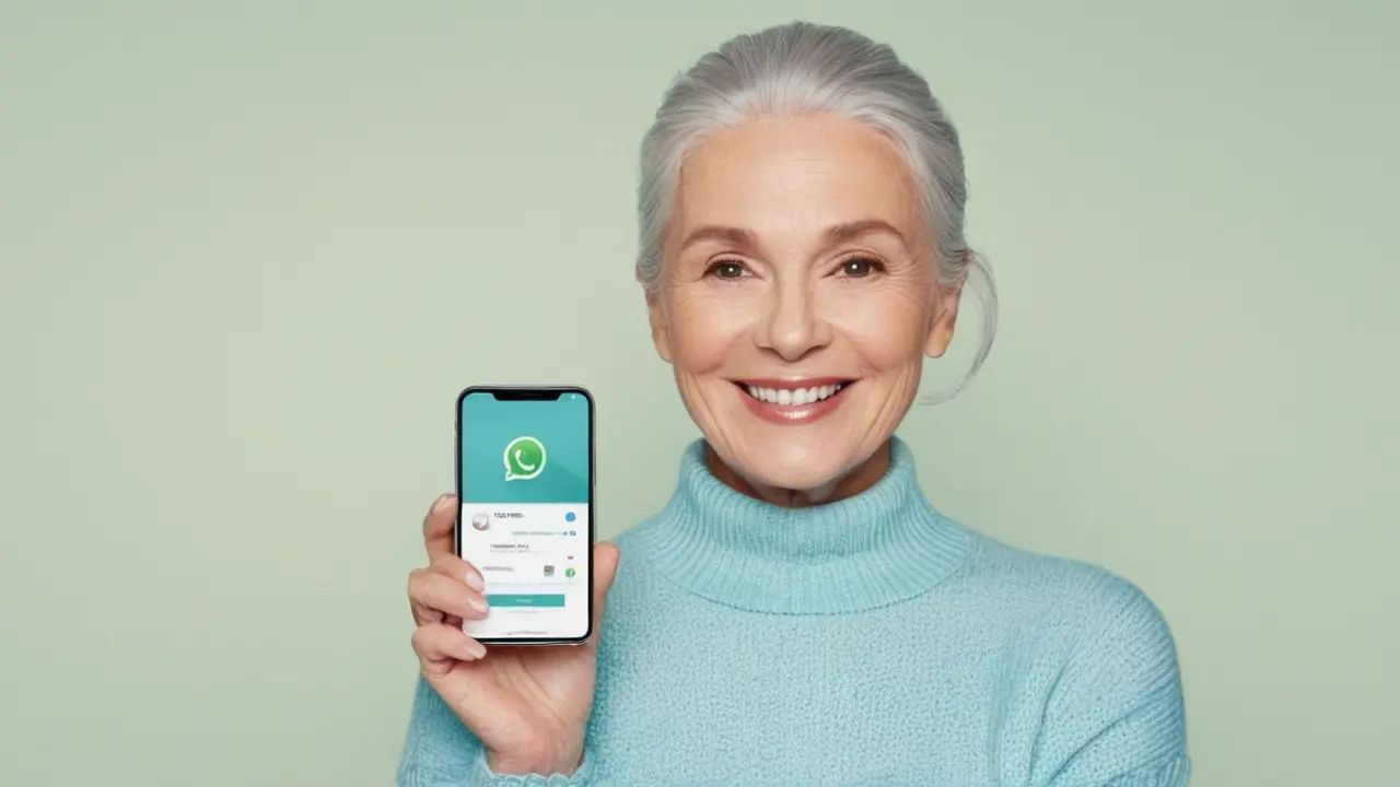 Mujer mayor usa un smartphone fácilmente