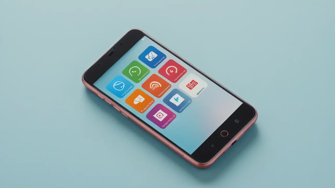 Ilustración de gestión de apps en móvil