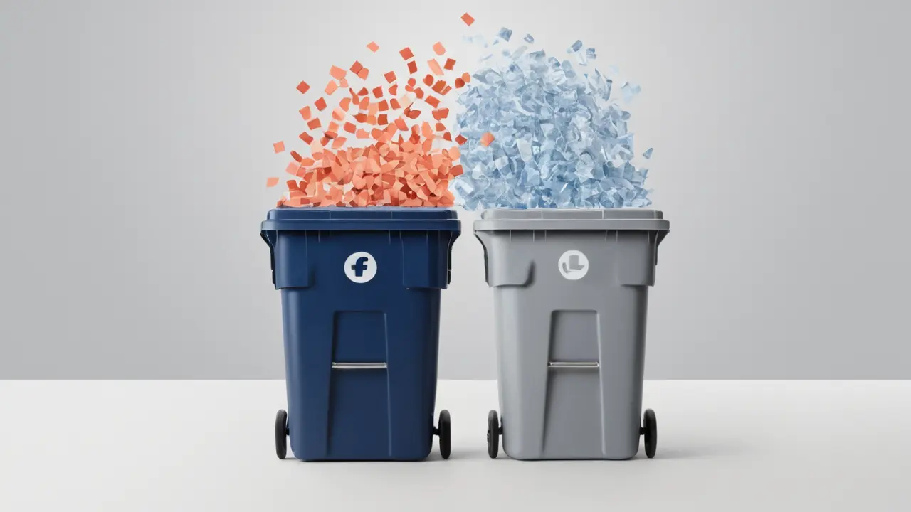 Ilustración de iconos para archivar o eliminar