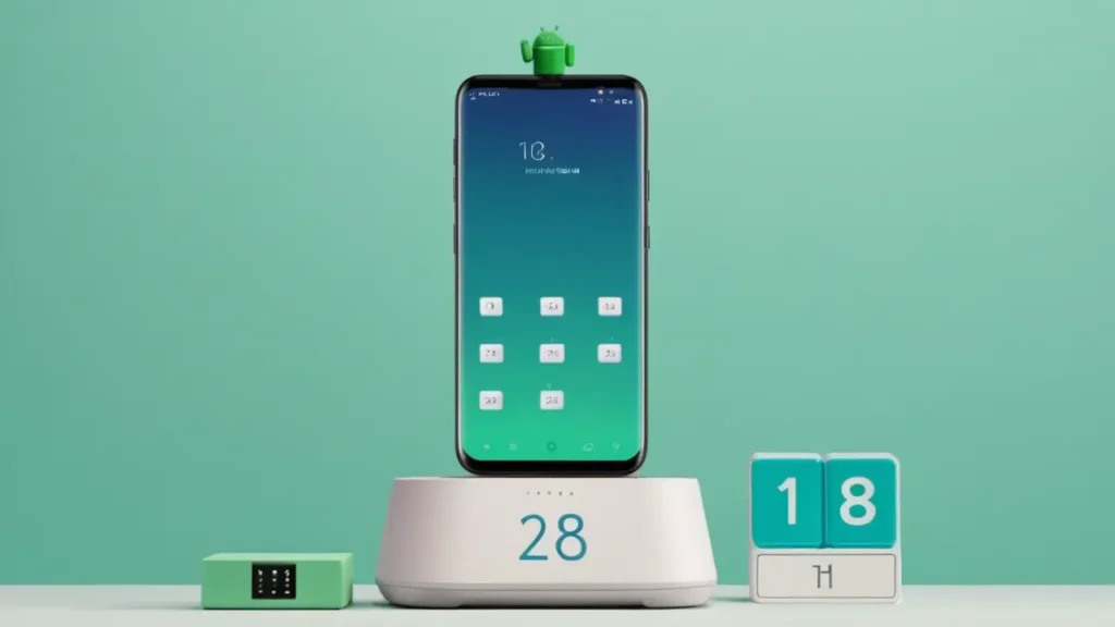 Ilustración vectorial moderna del sistema operativo Android