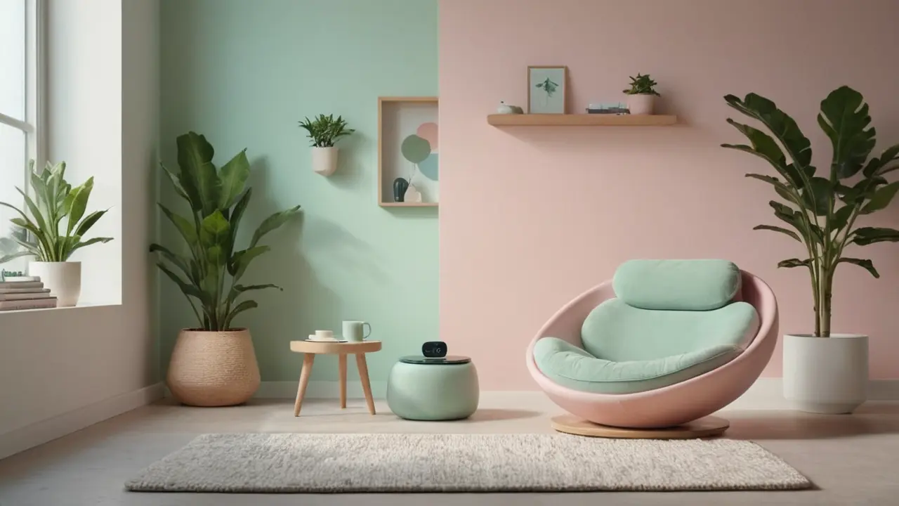 Espacio minimalista de relajación musical