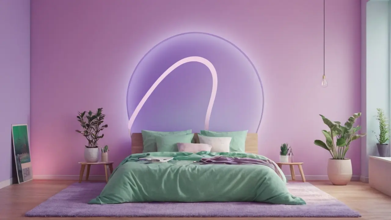 Espacio minimalista personalizado con música visual