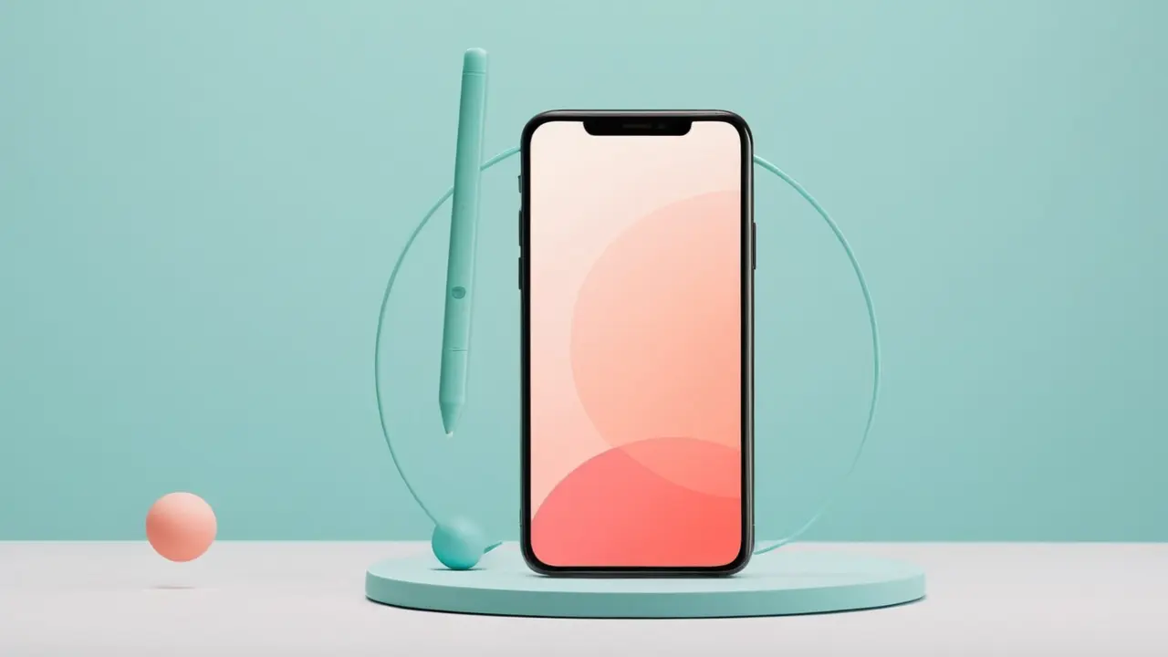 Ilustración minimalista de una interfaz móvil creativa