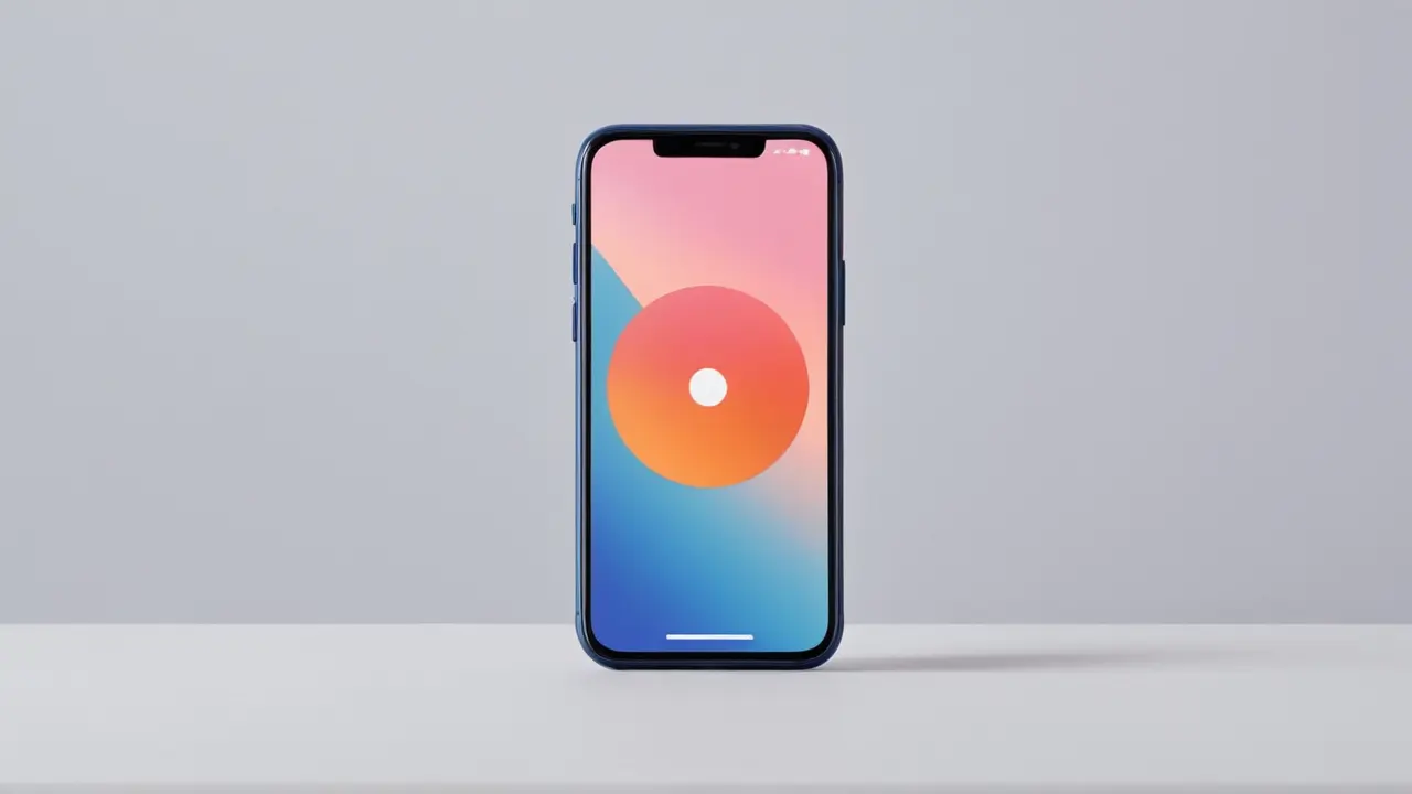 Smartphone minimalista con iconos de sus funciones