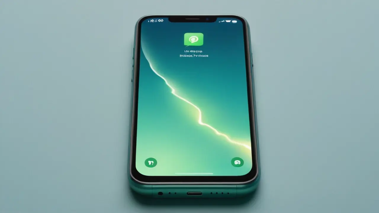 Smartphone con iconos de batería y conectividad