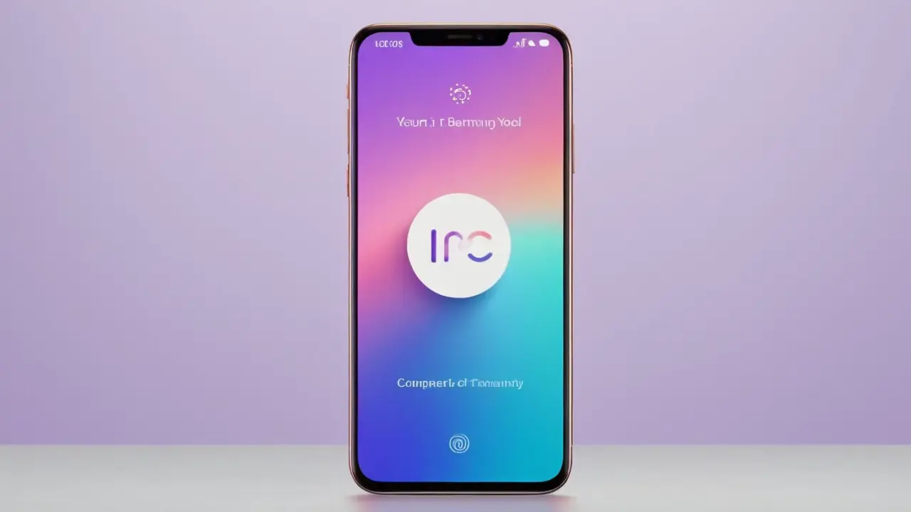 Smartphone estilizado con 5G y batería