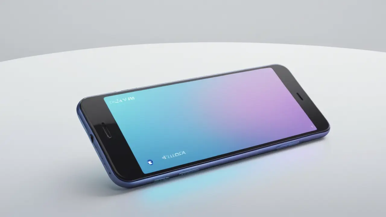 Smartphone estilizado con cámara de luz azul