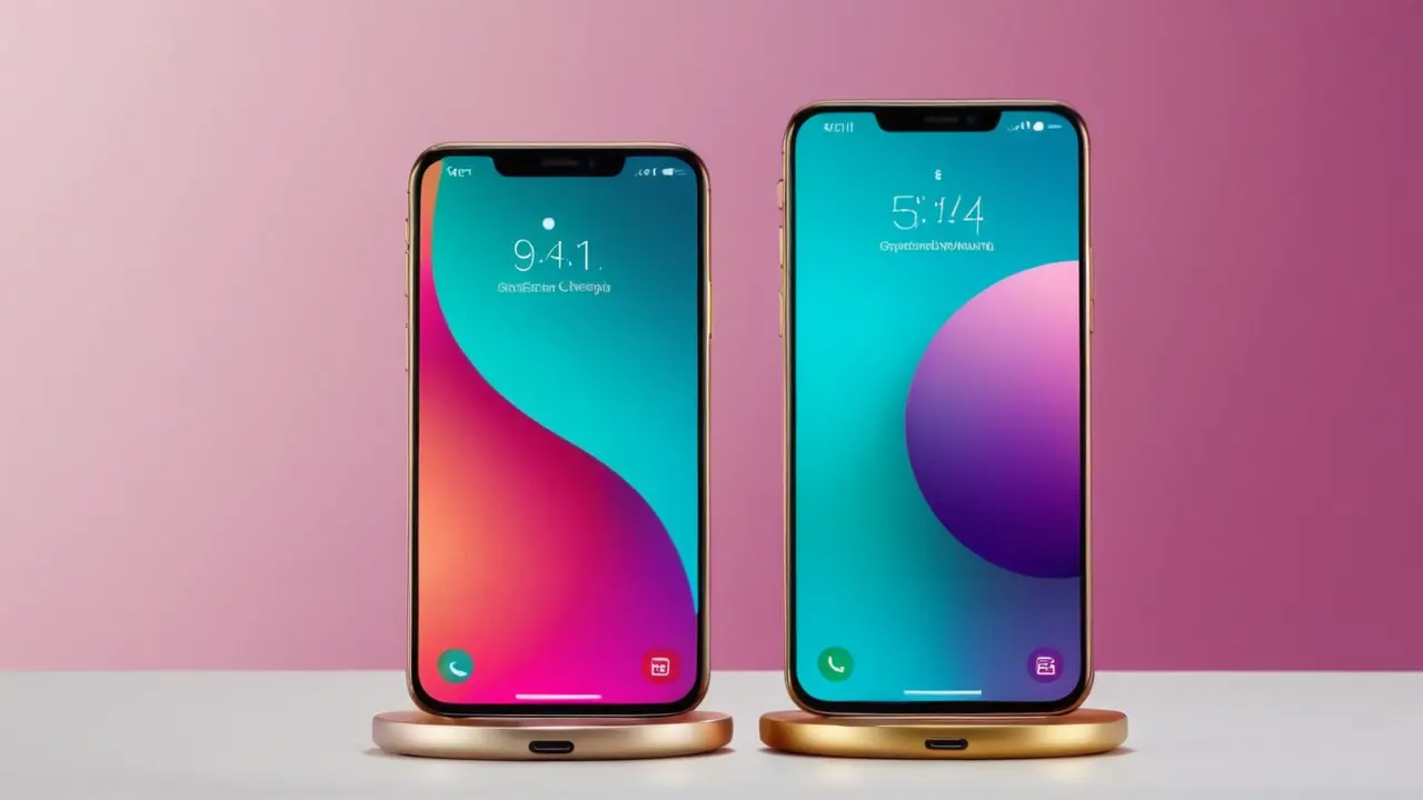 Mano interactúa con smartphones de diseño minimalista