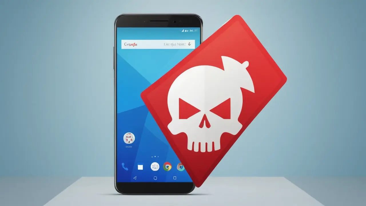 Ilustración de ciberamenazas en un smartphone
