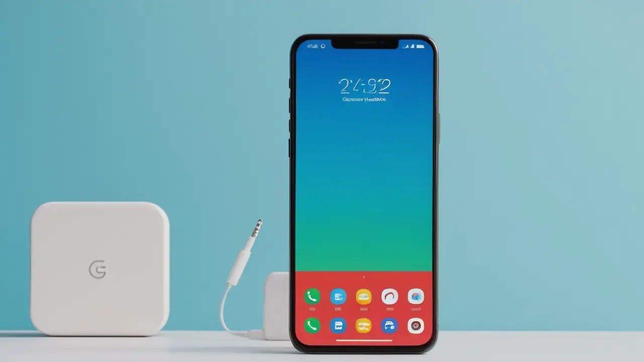 Móvil con ondas coloridas apagándose