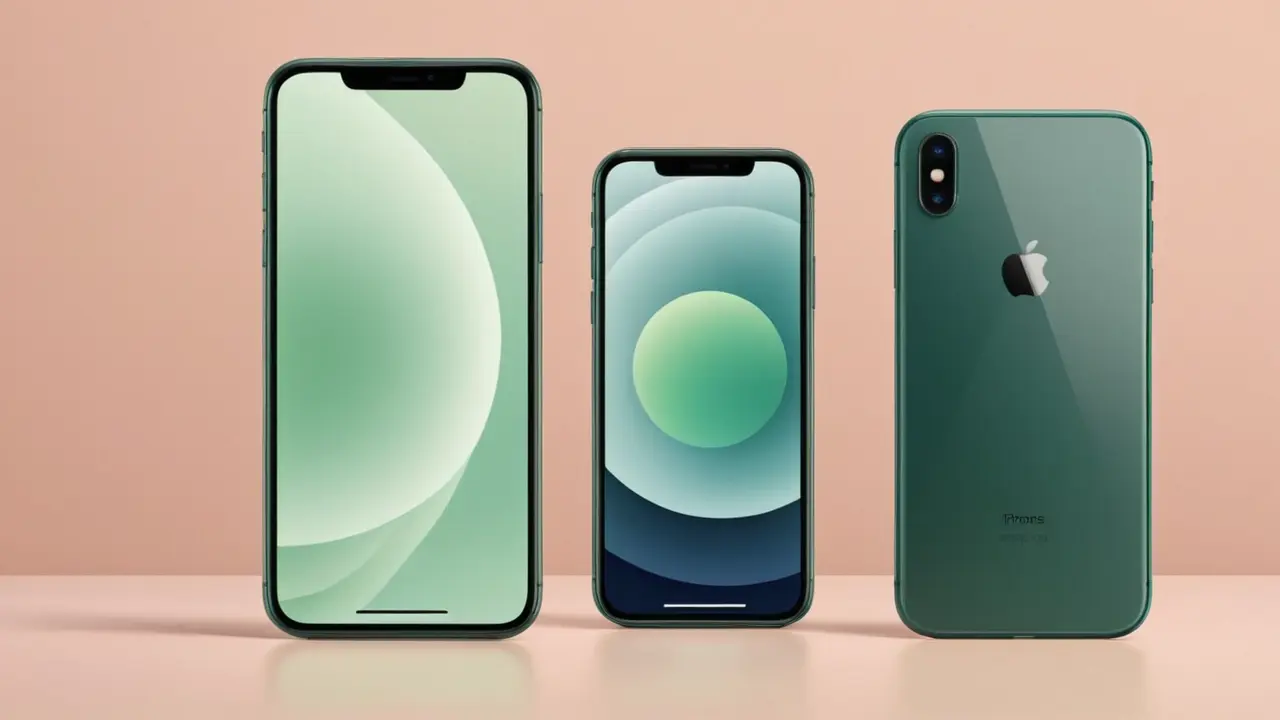 Ilustración vectorial comparando modelos de iPhone