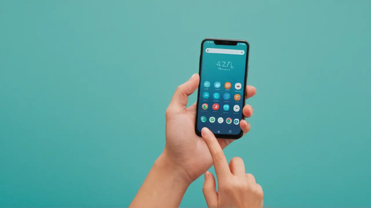 Mano configurando los ajustes de un smartphone