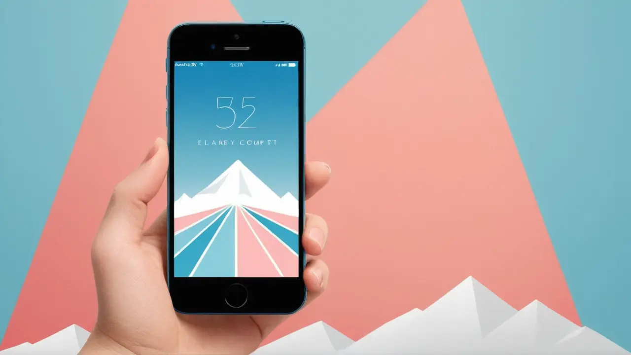 Ilustración minimalista del lanzamiento de un smartphone