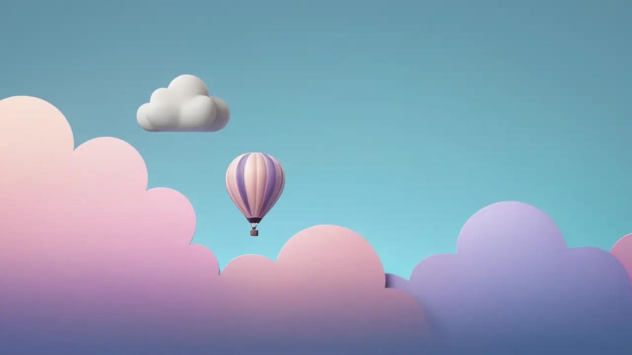 Minijuego minimalista de un globo ascendiendo