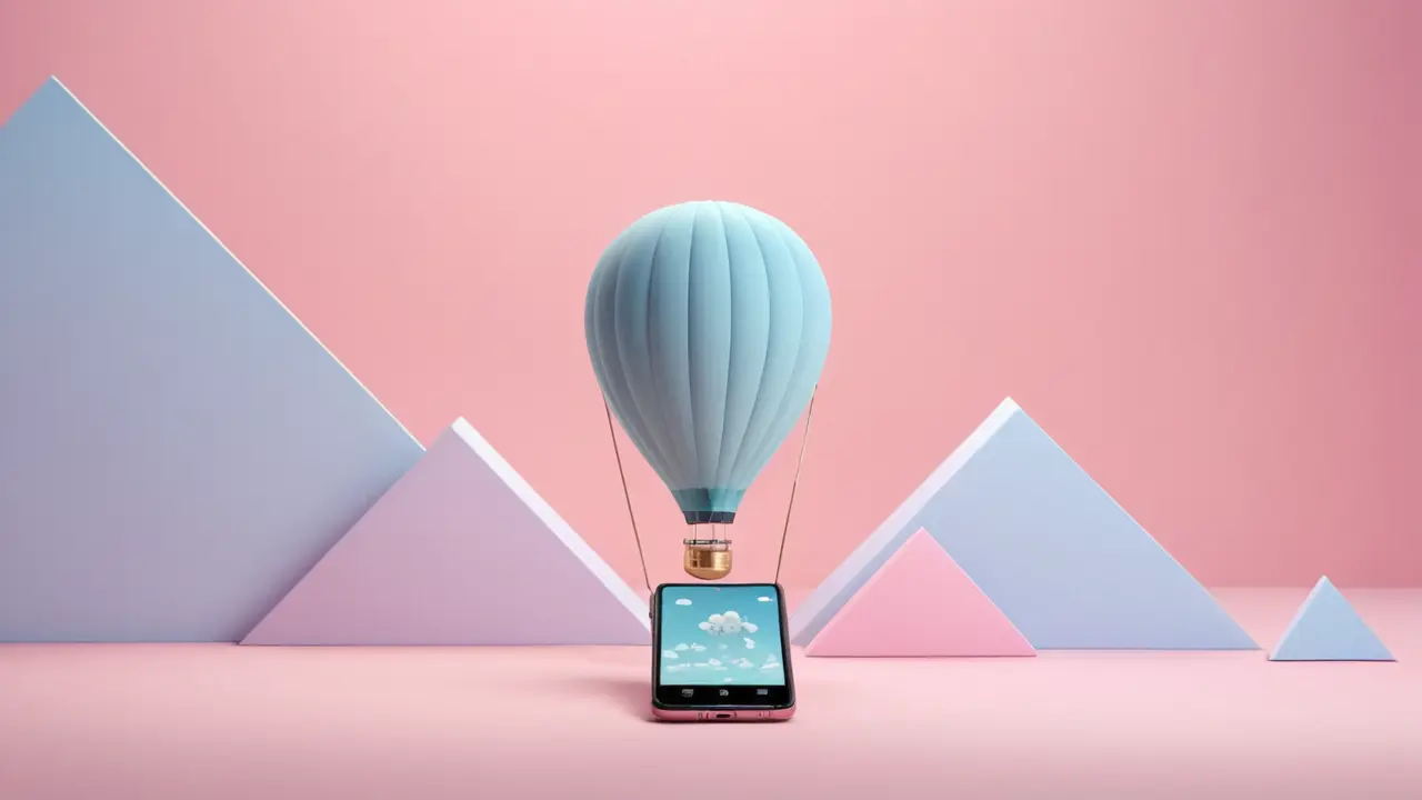 Ilustración estilizada de un juego móvil