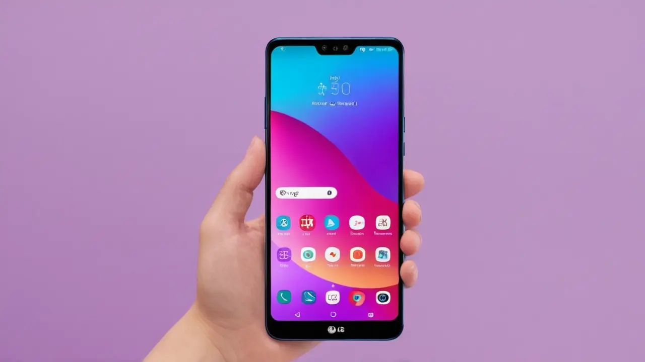 Ilustración minimalista del smartphone LG K52