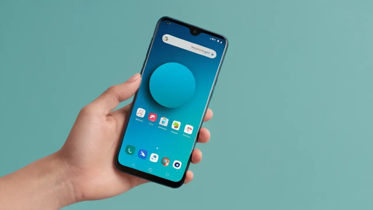 Ilustración minimalista de interacción con un móvil