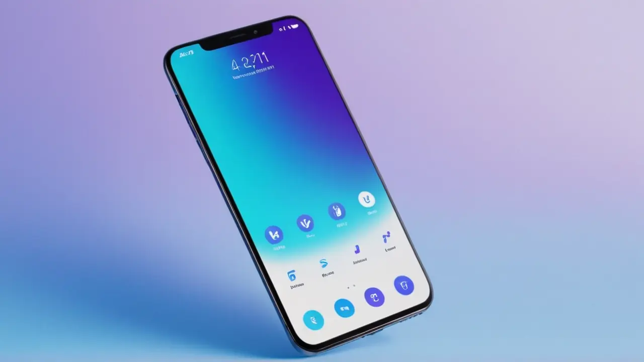Diseño minimalista de smartphone y su interfaz