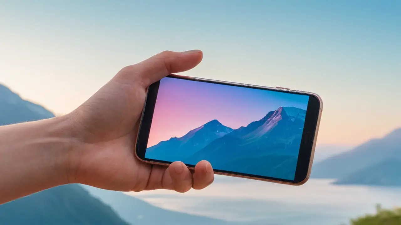 Ilustración de smartphone con cámara profesional