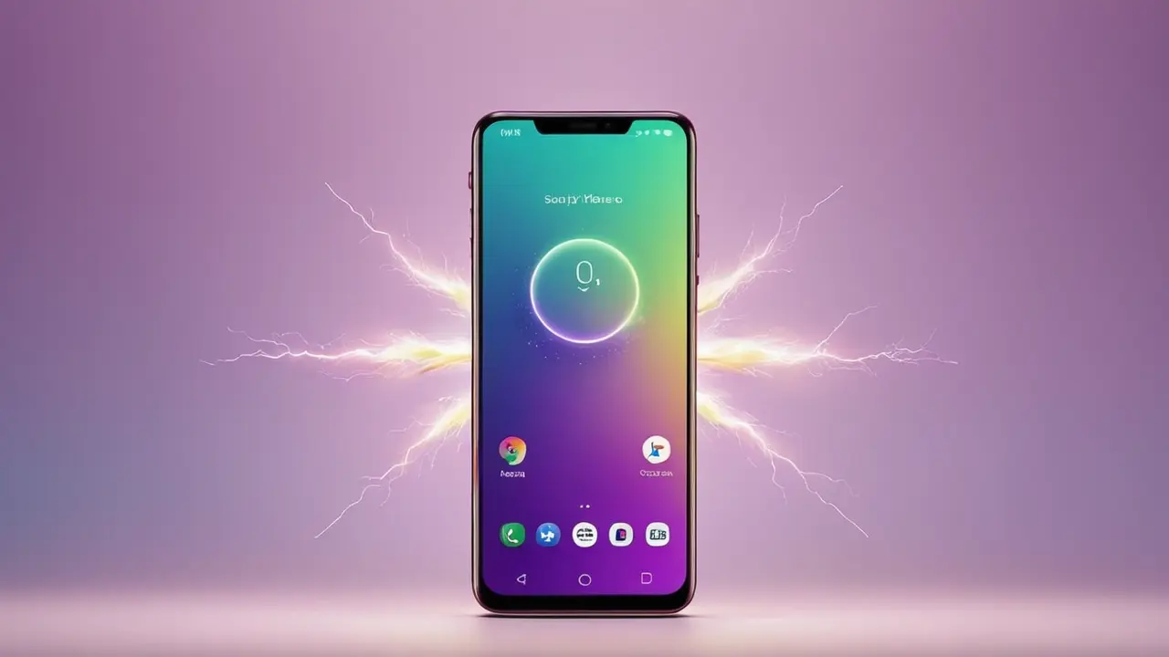 Teléfono estilizado con batería y energía