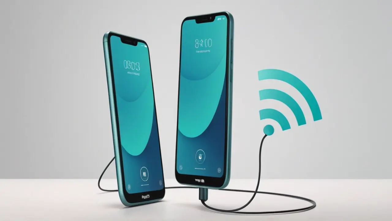 Ilustración de smartphone con conectividad dual