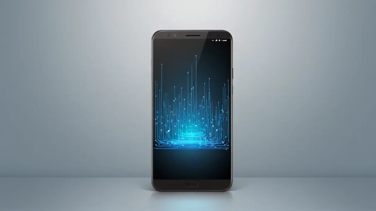 Ilustración tecnológica de un smartphone potente