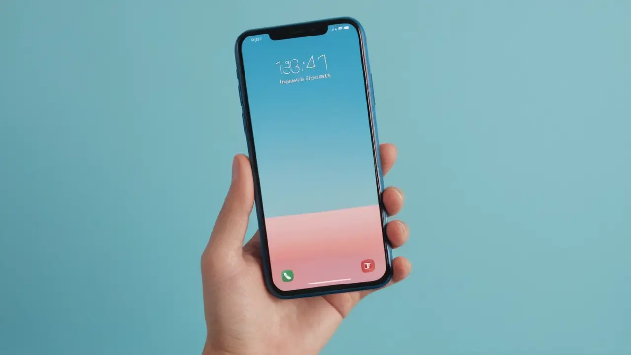 Smartphone estilizado rodeado de iconos flotantes