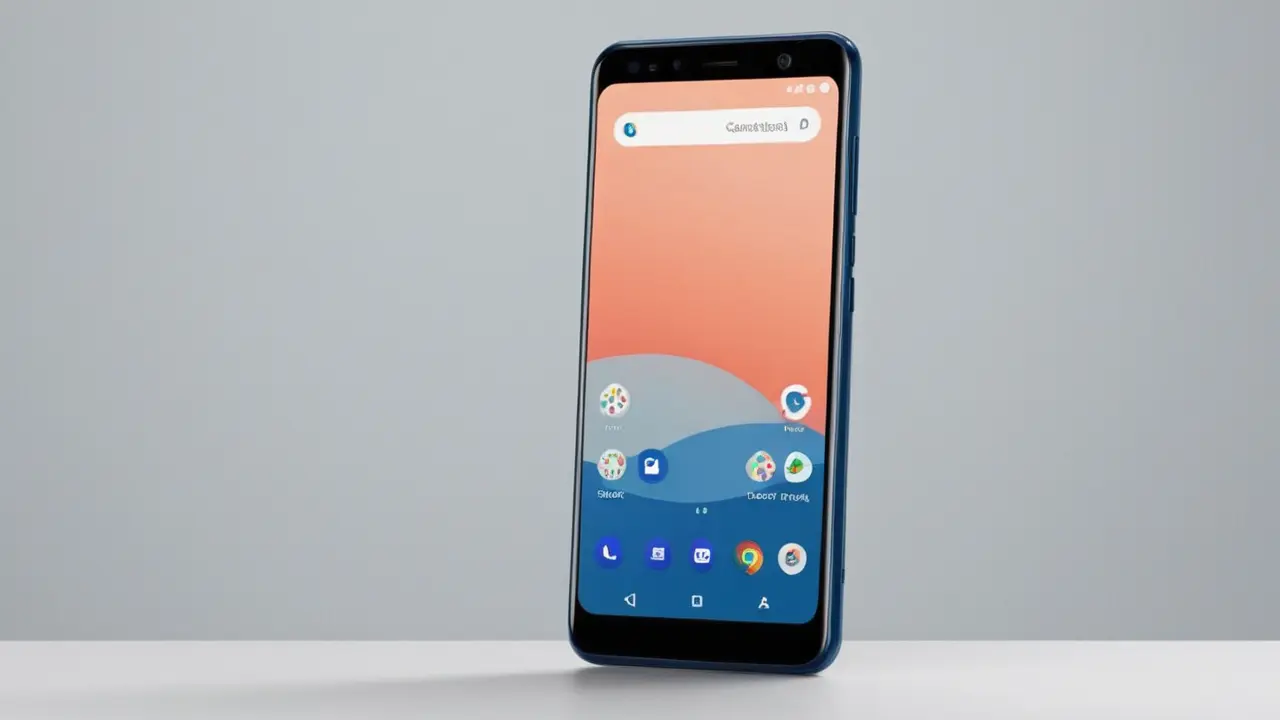 Smartphone minimalista con gráficos de rendimiento