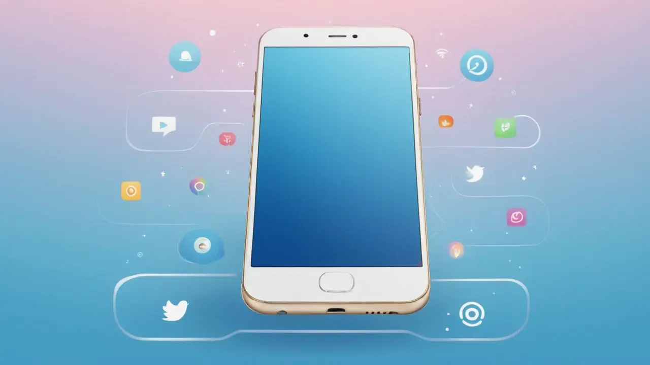 Ilustración minimalista de smartphone con conectividad