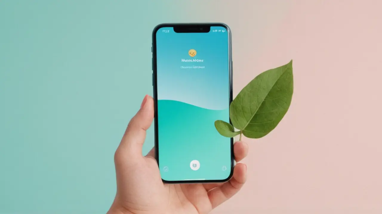 Móvil minimalista emite iconos flotantes