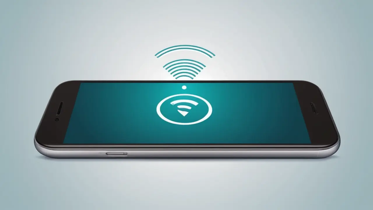 Ilustración minimalista de smartphone con iconos
