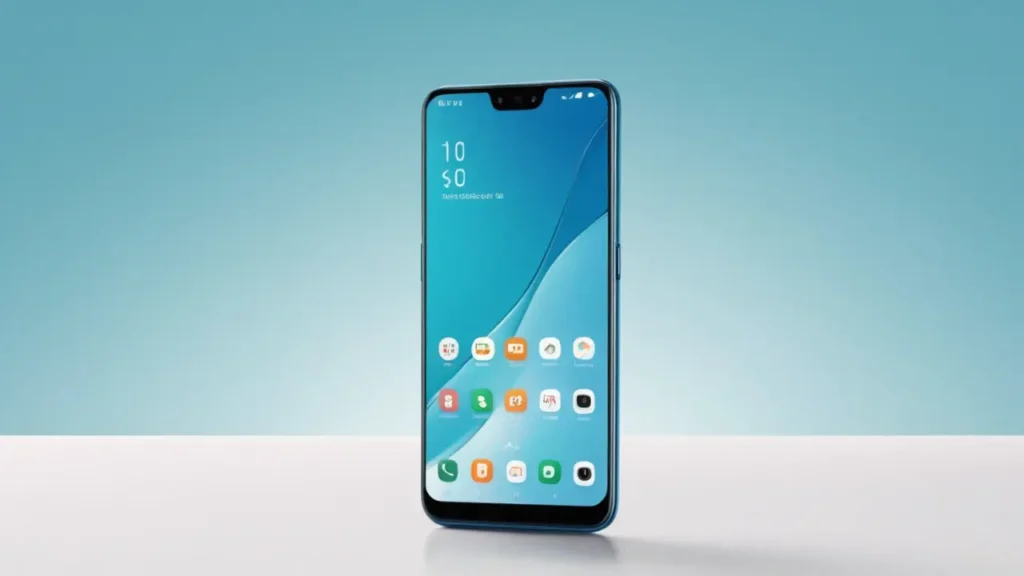 Ilustración minimalista de smartphone con sus íconos