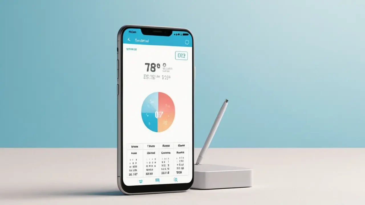Ilustración minimalista de un smartphone y características