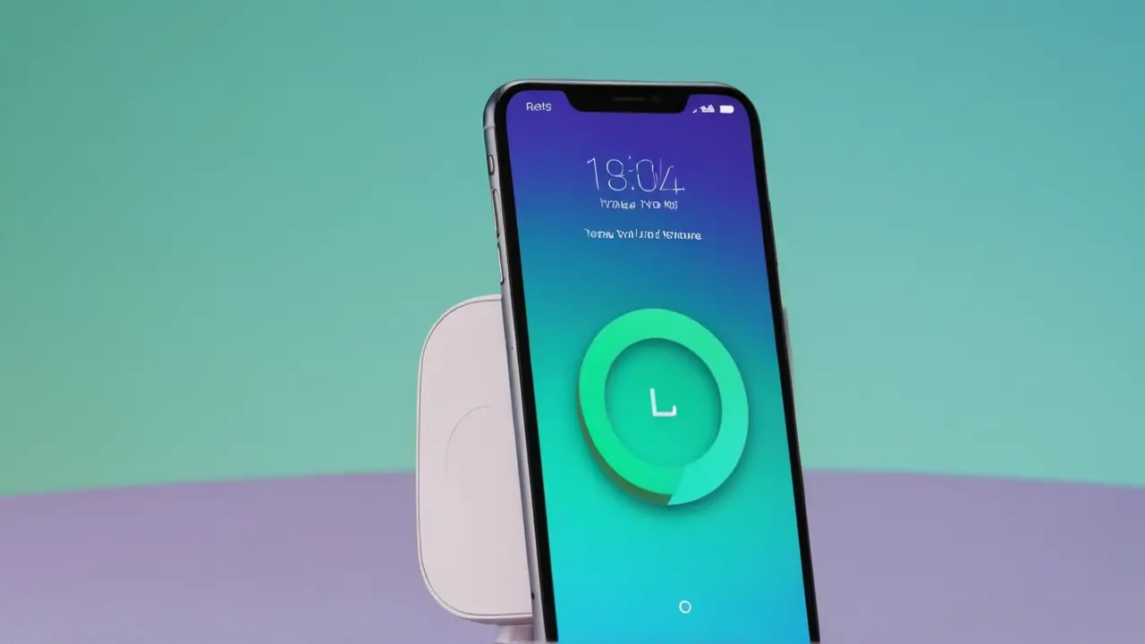 Ilustración tecnológica de smartphone con batería