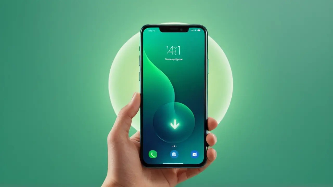 Smartphone minimalista con icono de carga