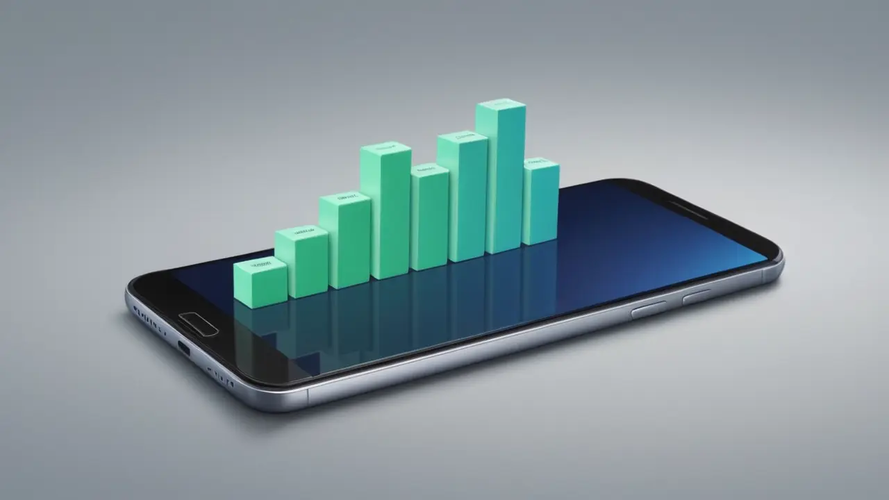 Ilustración minimalista de las prestaciones de un smartphone