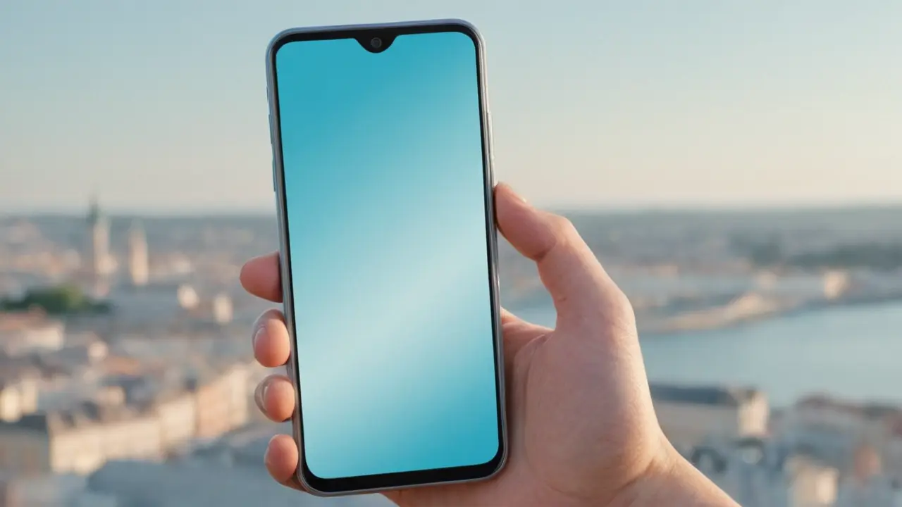 Ilustración vectorial de smartphone con cámara avanzada