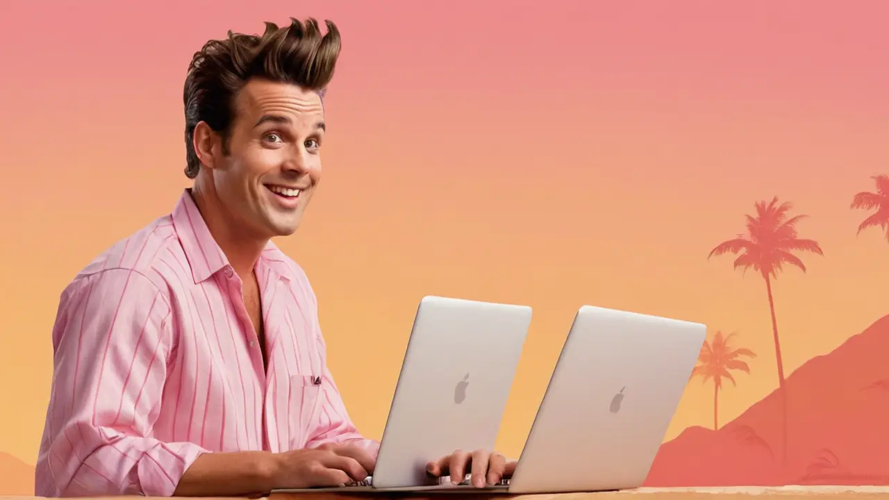 Ace Ventura estilizado emerge de la pantalla