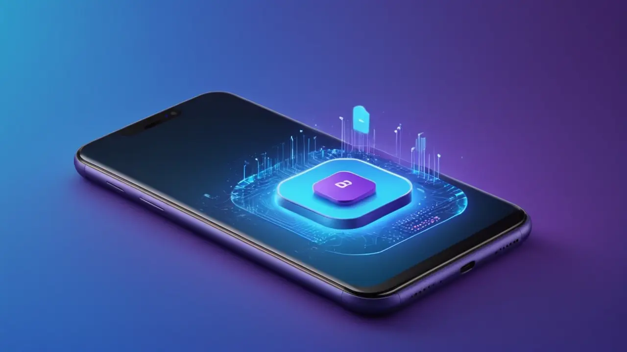 Ilustración tecnológica de un procesador móvil